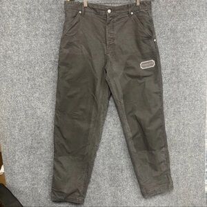 Christian Dior Gray Contrast Couture Embroidered Carpenter Pants 33